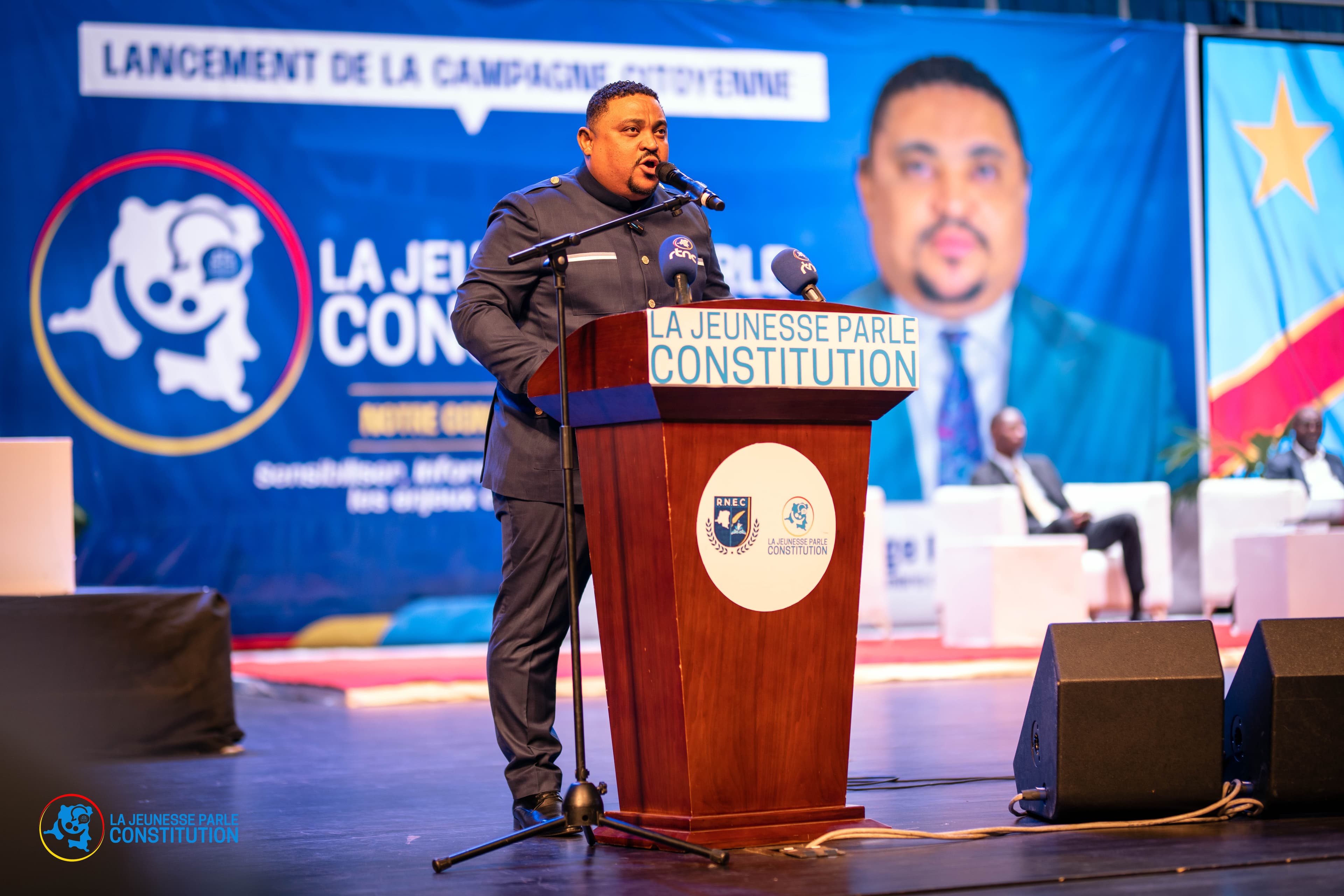 Serge ETINKUM ANZA lors du lancement de la campagne citoyenne